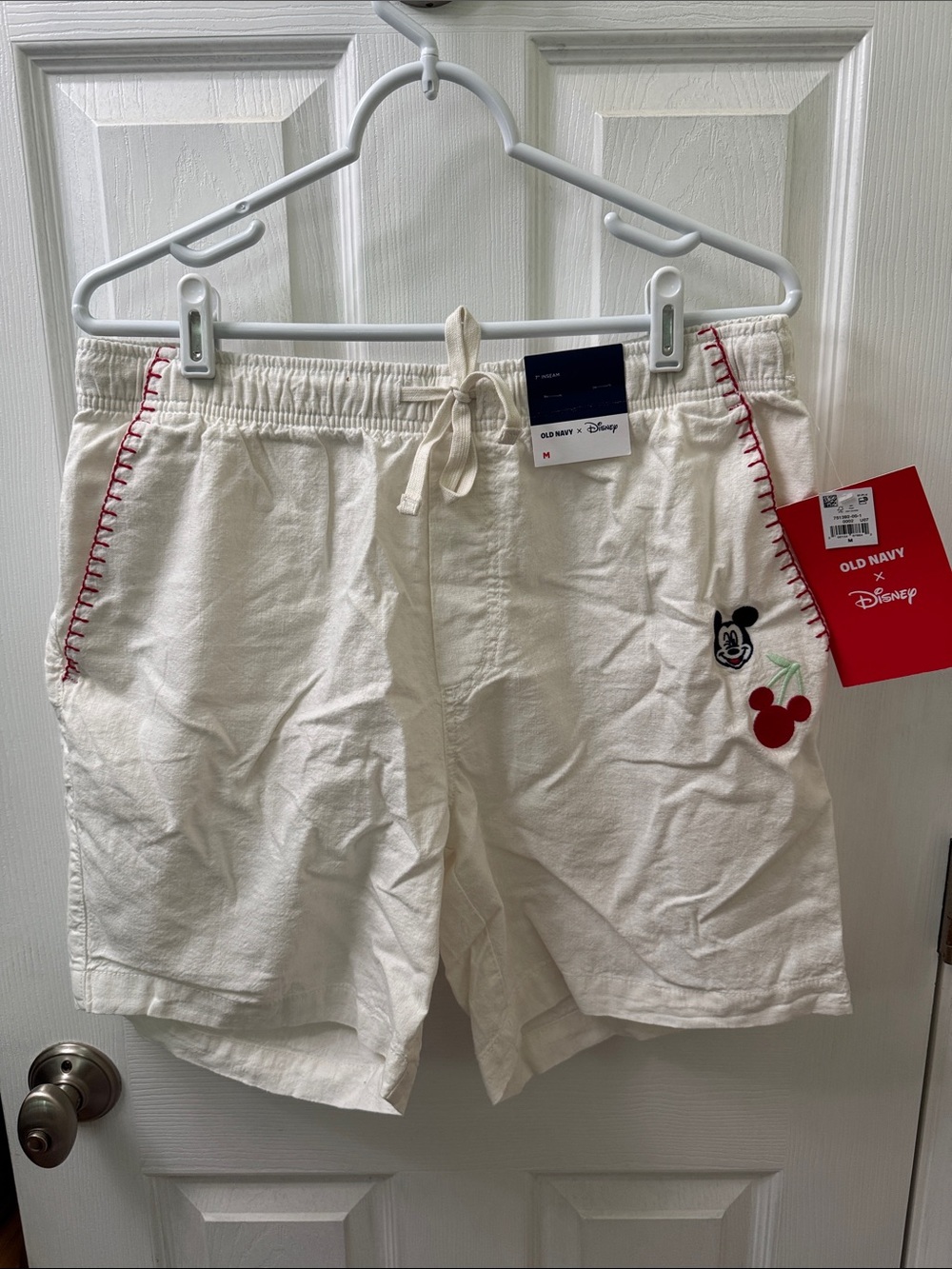 Men's Cream Mickey Athletic Shorts